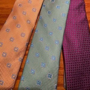 (3) Samuelsohn 100% Italian silk ties 3’ - New